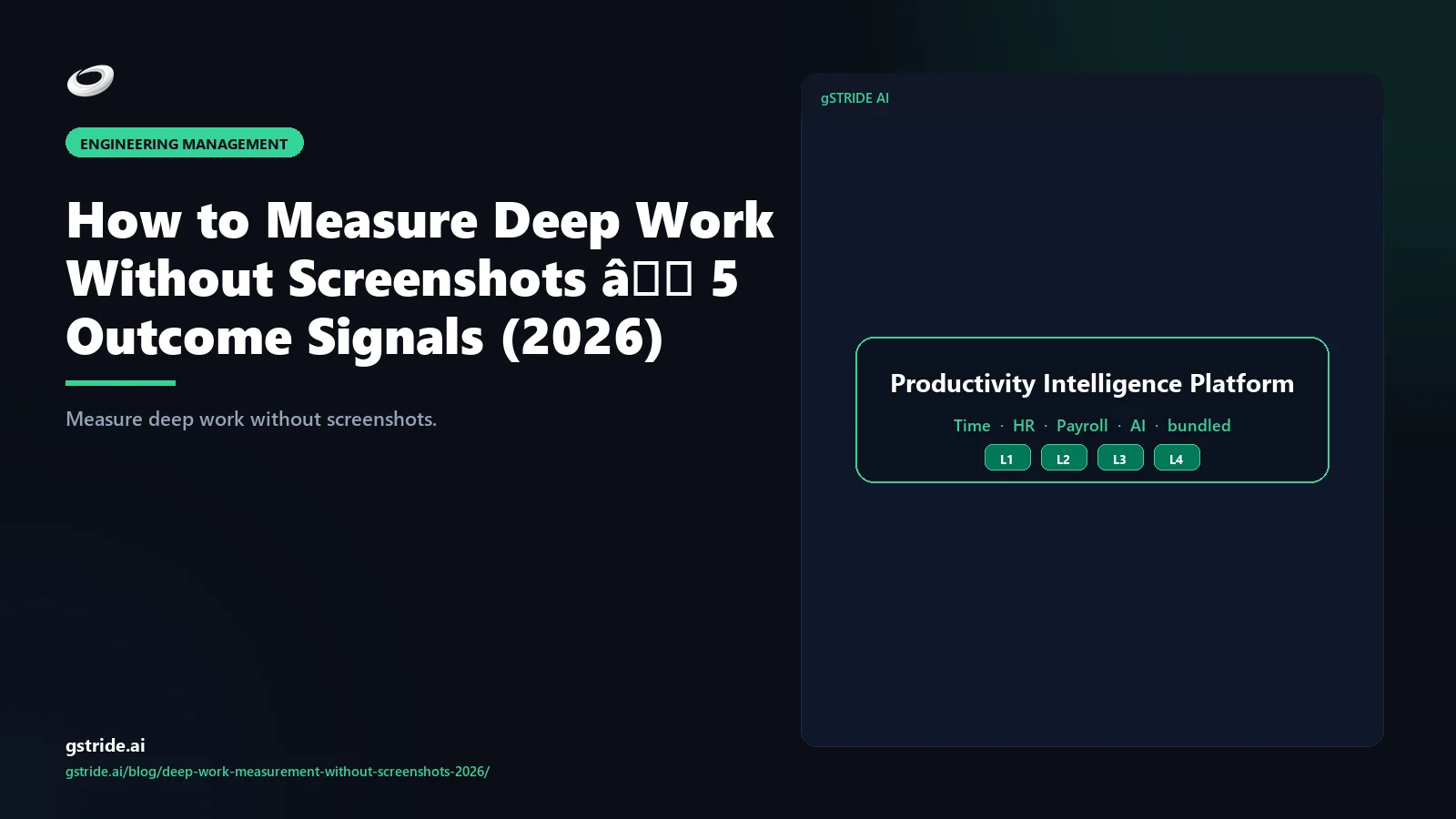 How to Measure Deep Work Without Screenshots — 5 Outcome Signals (2026) — gStride AI
