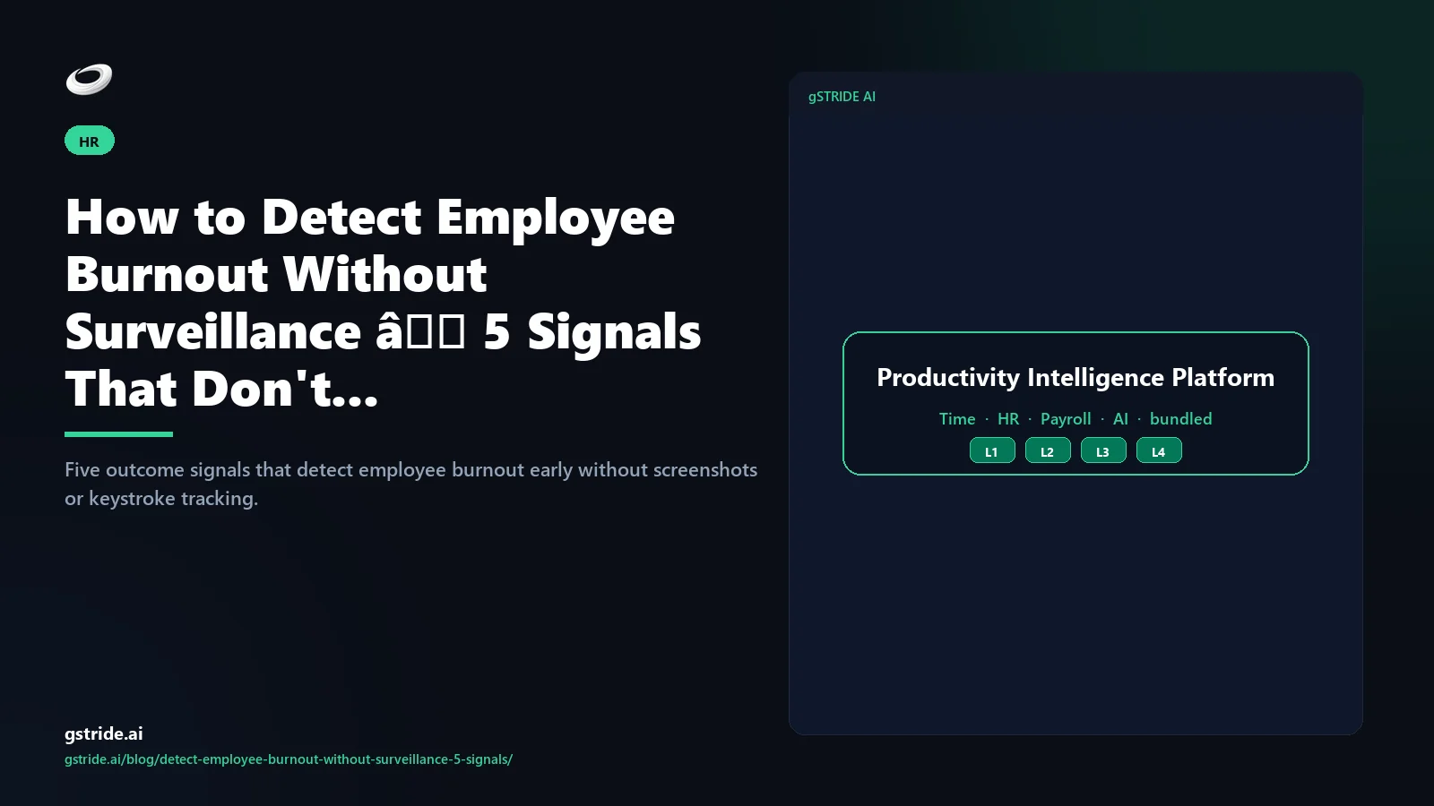 How to Detect Employee Burnout Without Surveillance — 5 Signals That Don't Need Screenshots — gStride AI